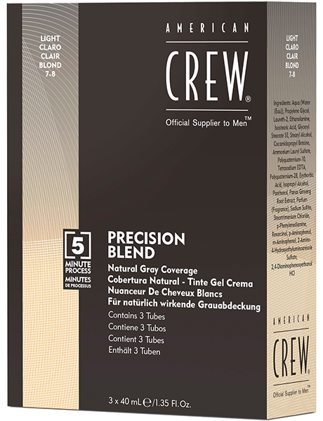 Камуфляж для волос:  AMERICAN CREW -  Камуфляж для седых волос American Crew Natural Gray Coverage Gray Light Блондин 7/8, 3*40 мл